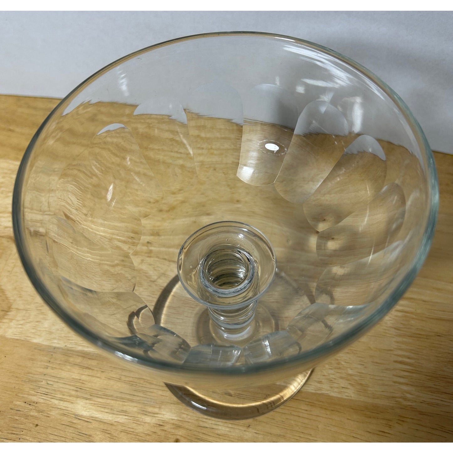 Clear Pressed Glass Covered Pedestal Compote Dish Lidded Candy Jar 10″ Tall