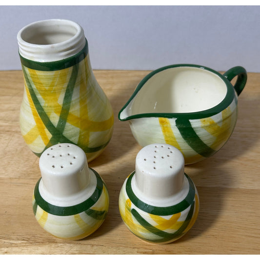 Vernonware Gingham Hand-Painted Creamer & S&P Shakers Set – California USA