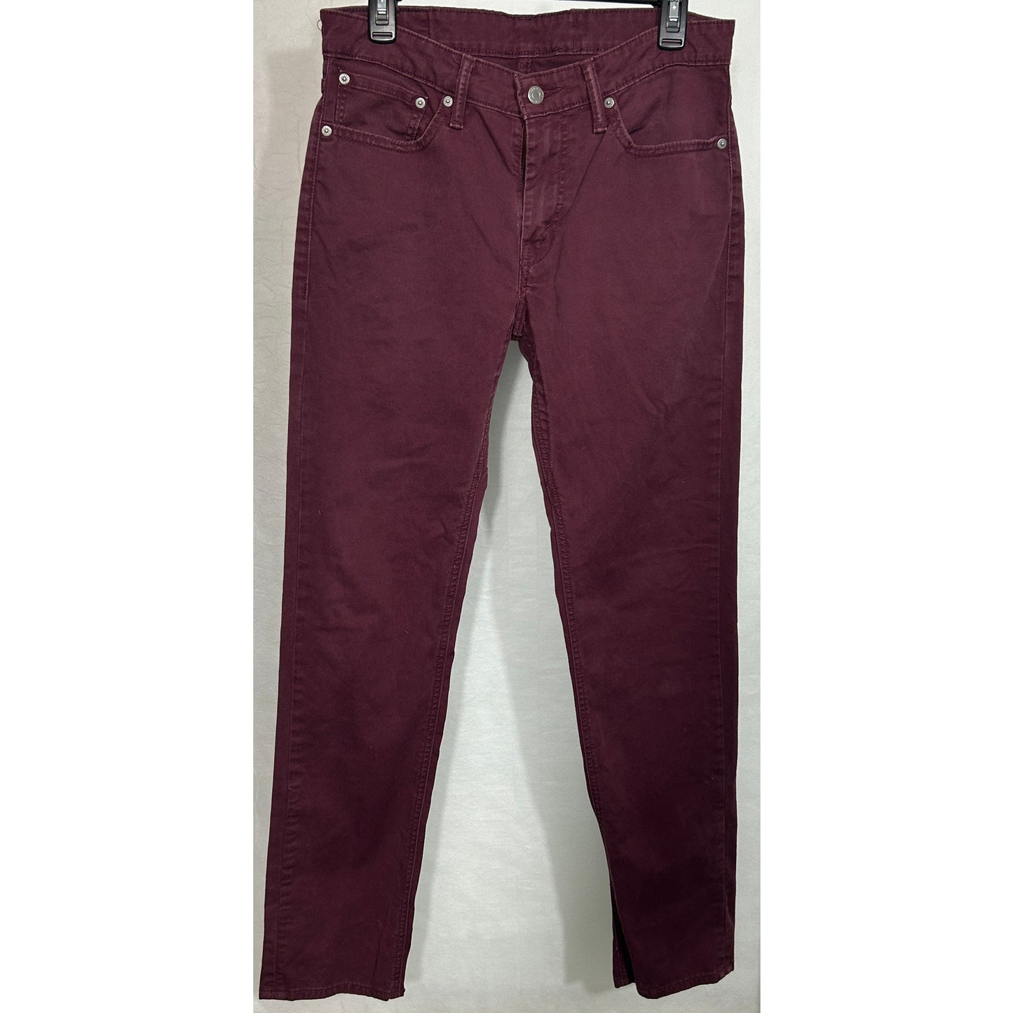 Levi's 511 Slim Fit Burgundy Stretch Jeans Men's Size 32x34 Cotton Blend