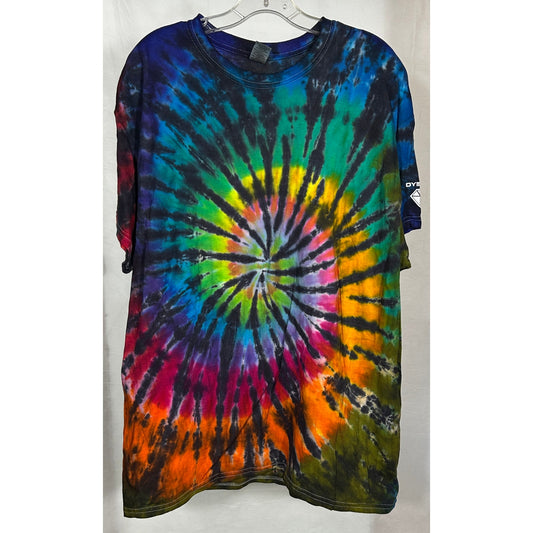 DYE-MONDZ Spiral Rainbow Tie Dye T-Shirt Gildan XL Unisex 100% Cotton
