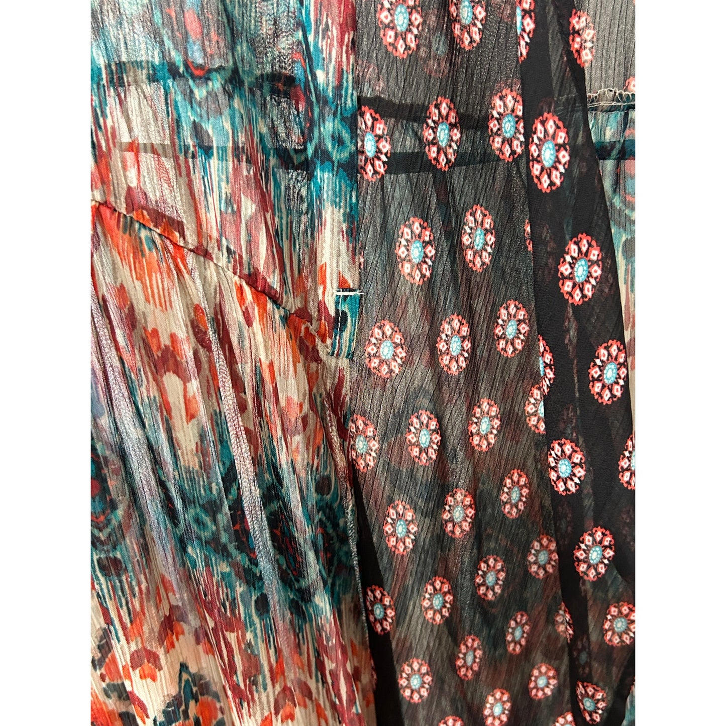 Xhilaration Sheer Multicolor Boho Print Sleeveless Vest XXL