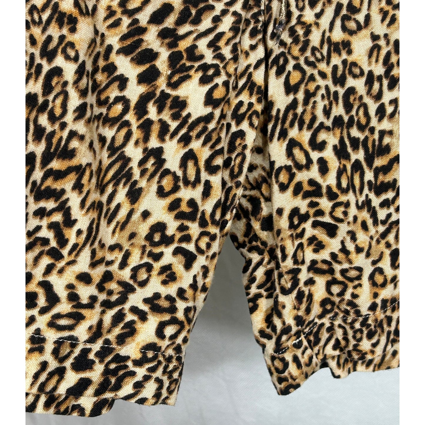 Chico’s Leopard Print Linen Drawstring Shorts Size 14