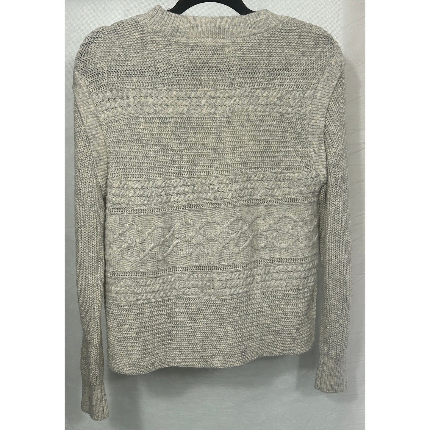 LOFT Women’s Gray Textured Knit Sweater Size Small Cotton Blend Long Sleeve