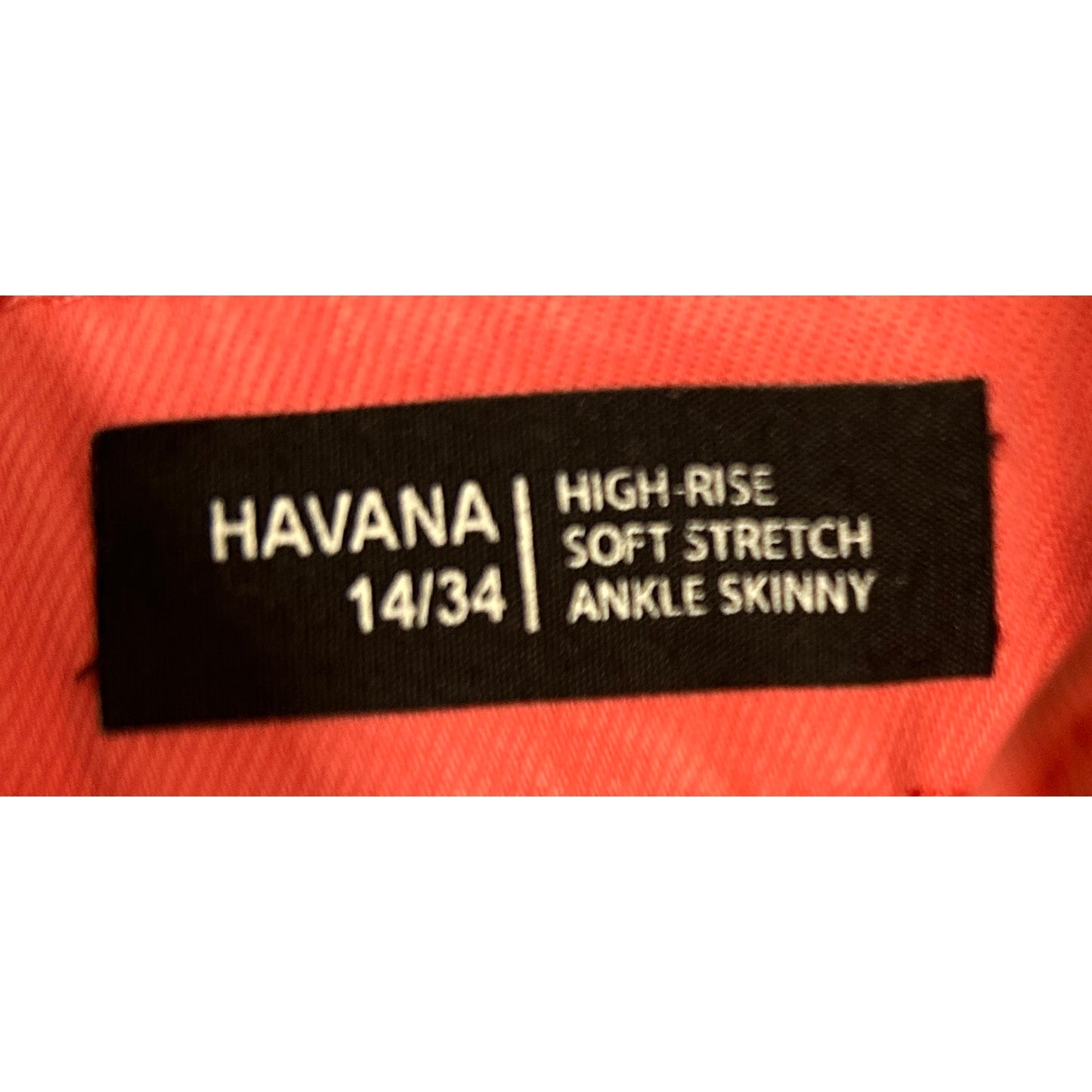 Buffalo David Bitton Havana 14/34 Coral High Rise Ankle Skinny Pants