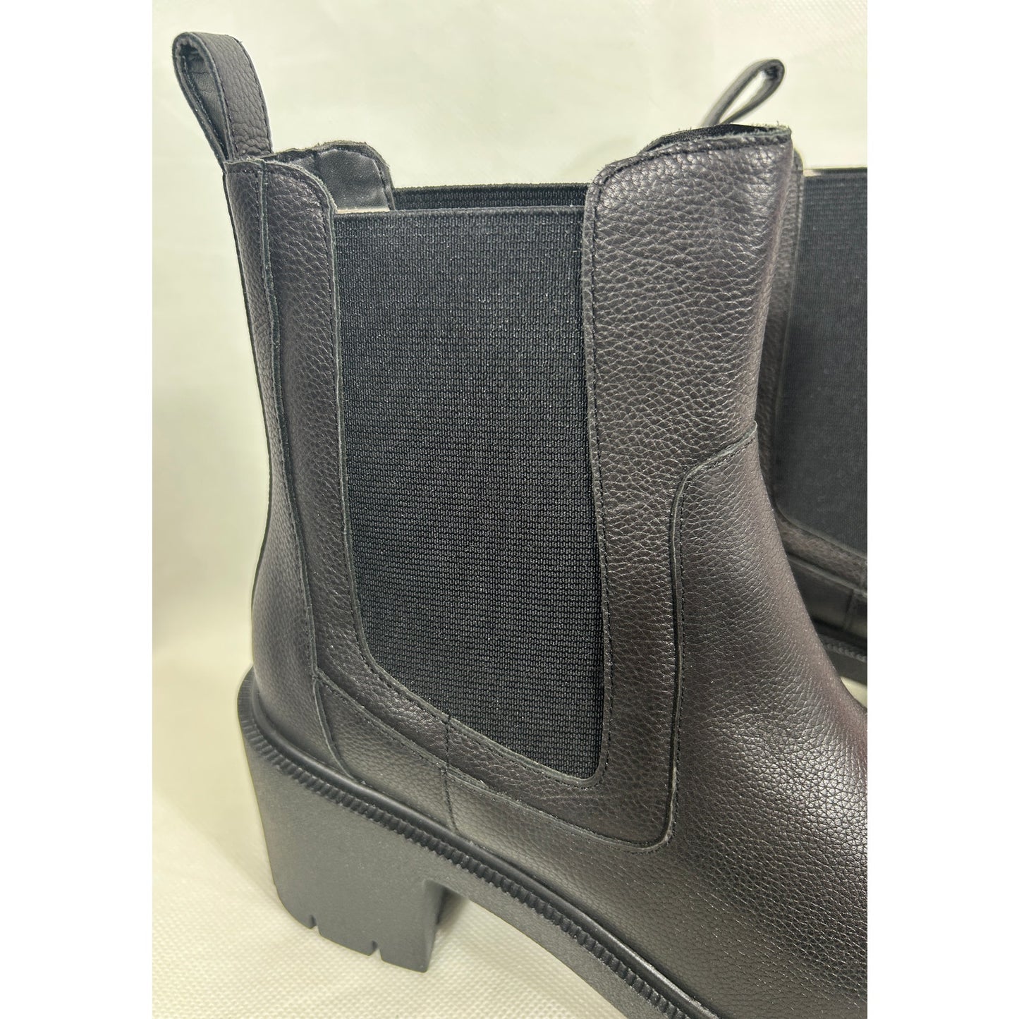 Lisa • Vicky “Bam” Black Leather Platform Ankle Boots 8.5 M Chunky Heel; NIB