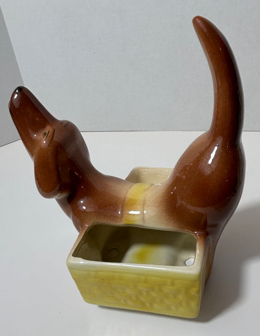 Vintage Rover Ceramic Planter by L. Ralseth – Mid-Century Dachshund Dog Pottery