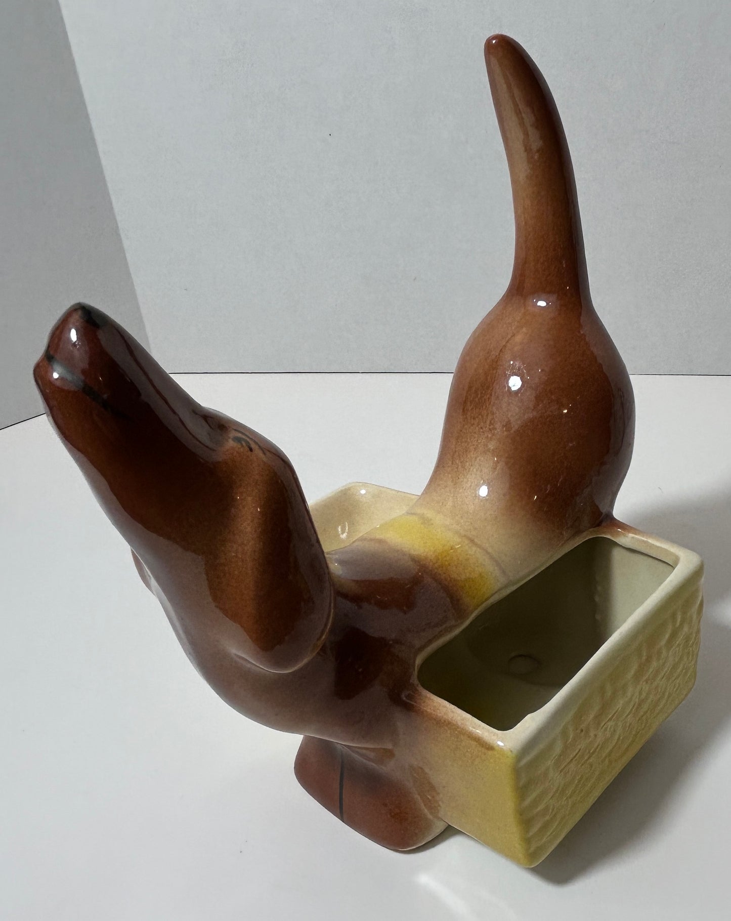 Vintage Rover Ceramic Planter by L. Ralseth – Mid-Century Dachshund Dog Pottery