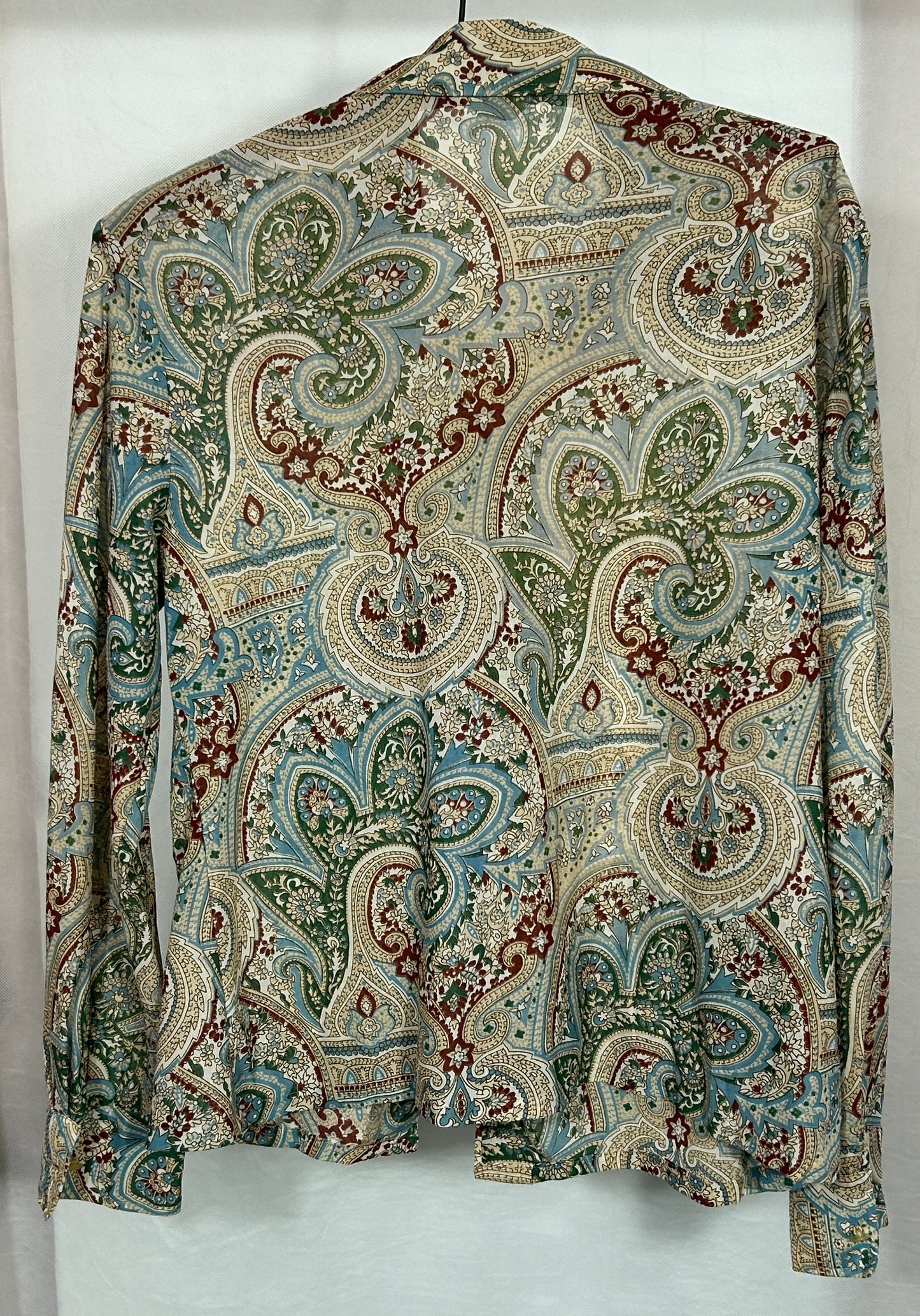 Vintage Leslie Fay Paisley Print Button-Up Blouse - 1970s Boho Chic Shirt | Size Medium