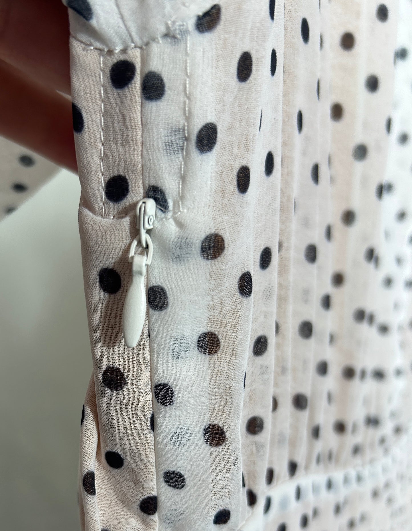 Fashion Nova Polka Dot Smocked Mini Dress – Long Sleeve, Deep V-Neck, Size Small