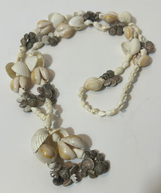 Vintage Hawaiian Puka Shell Necklace with Mixed Seashells – Handmade Beach Boho Jewelry