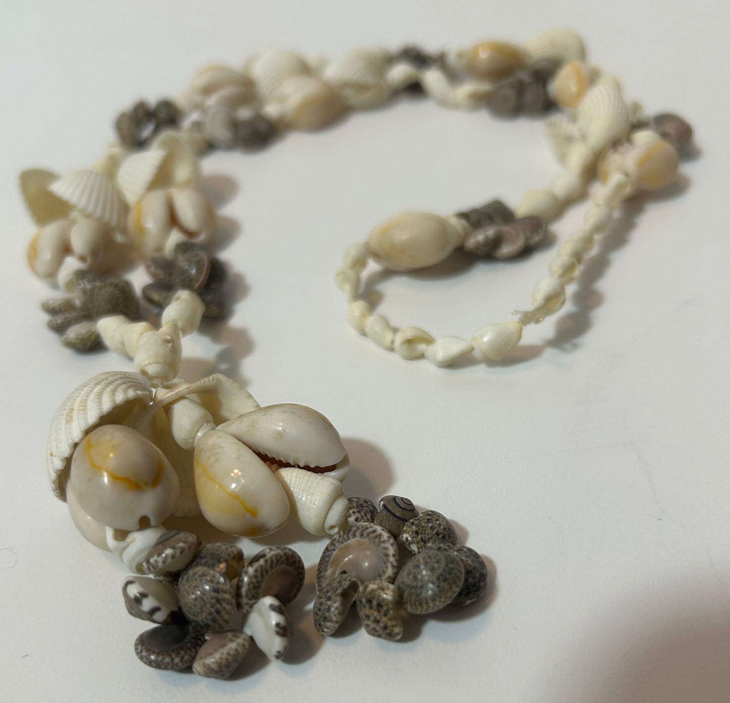 Vintage Hawaiian Puka Shell Necklace with Mixed Seashells – Handmade Beach Boho Jewelry