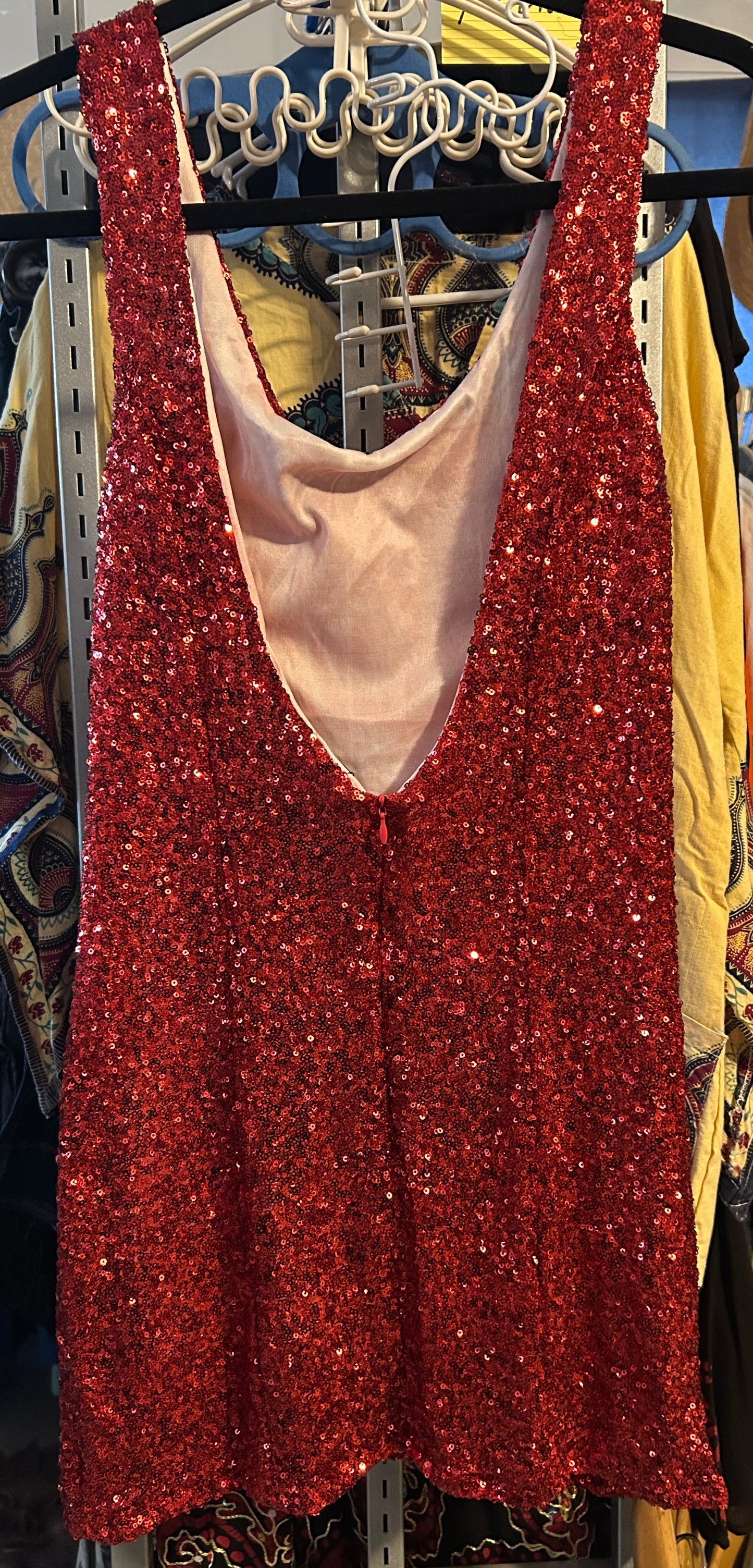 Red Sequin Sleeveless Mini Dress – Glamorous & Sparkling