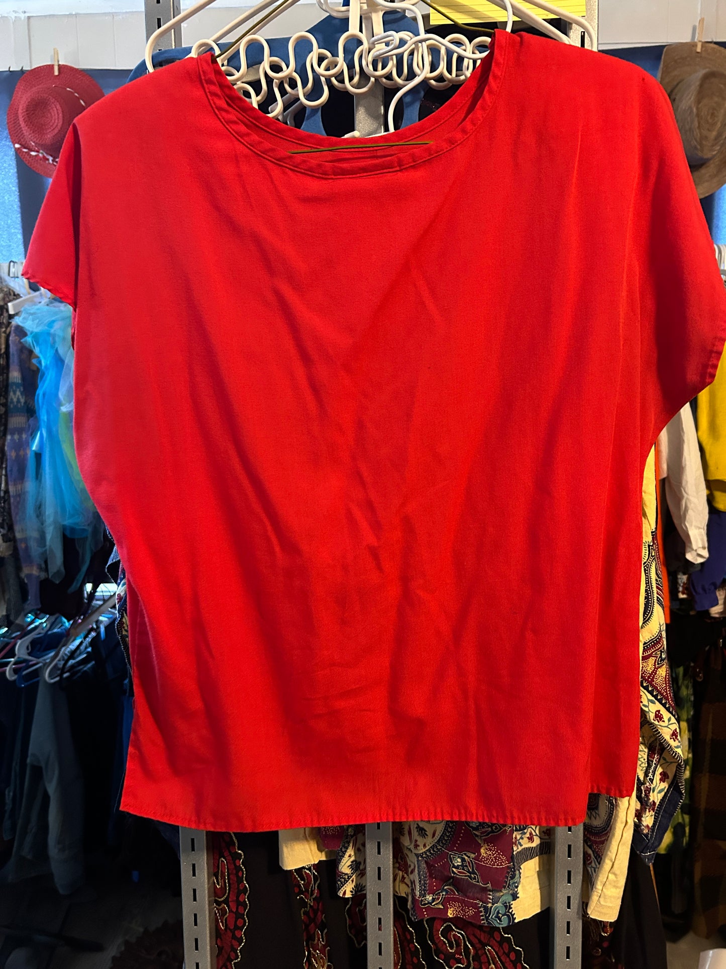 Nouveau Petite Red Button Blouse