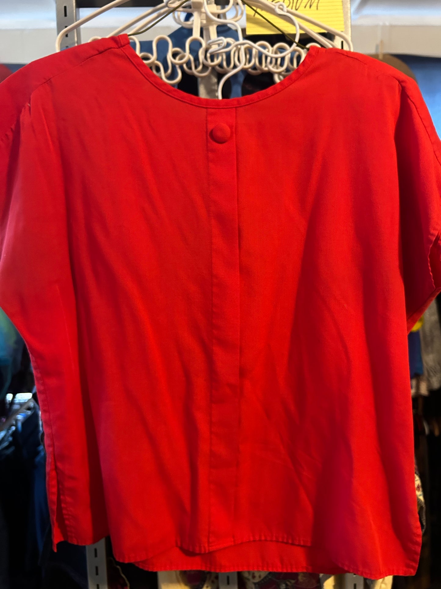 Nouveau Petite Red Button Blouse