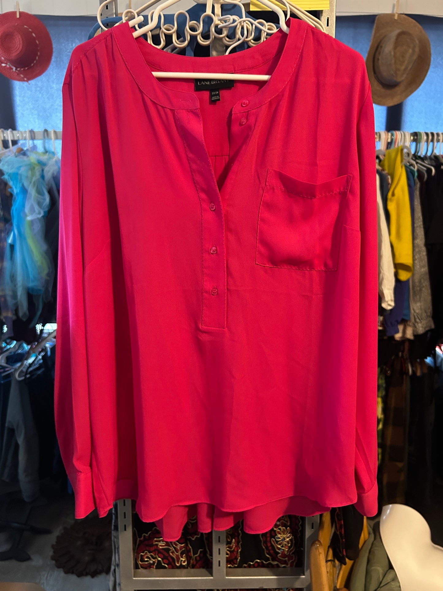 Lane Bryant Red Button-Front Blouse - Size 22/24