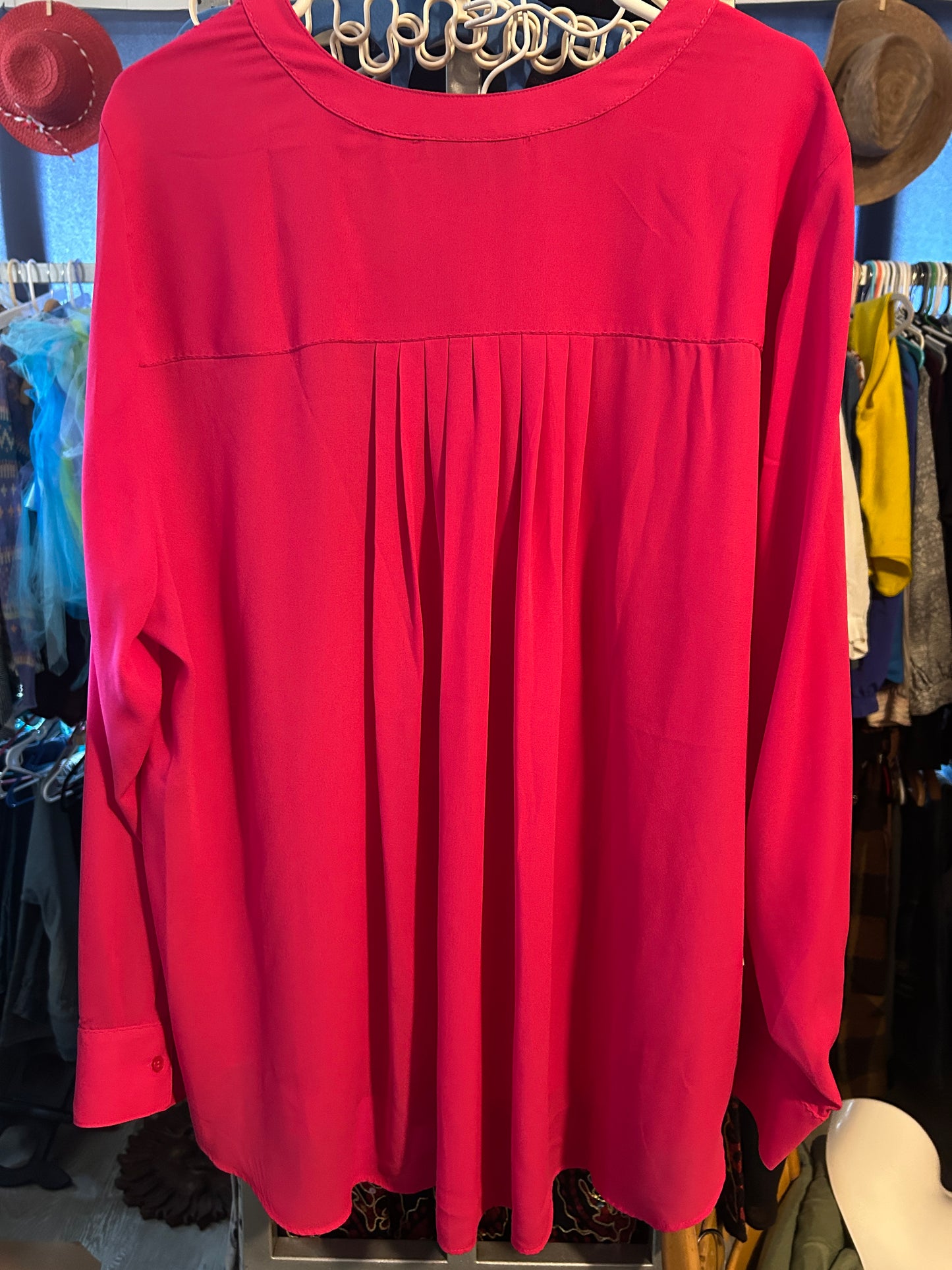 Lane Bryant Red Button-Front Blouse - Size 22/24