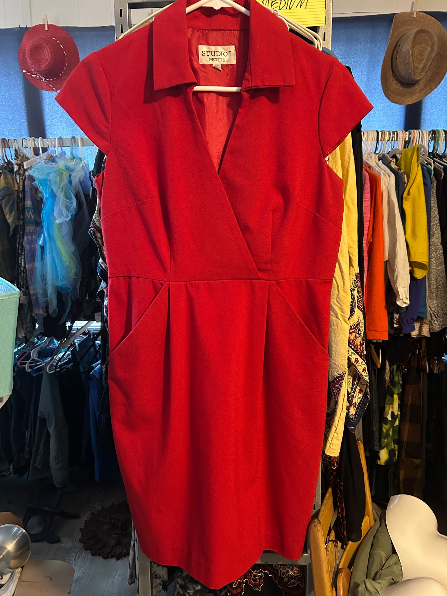 Studio I Petite Red Cap-Sleeve Dress - Size 6P