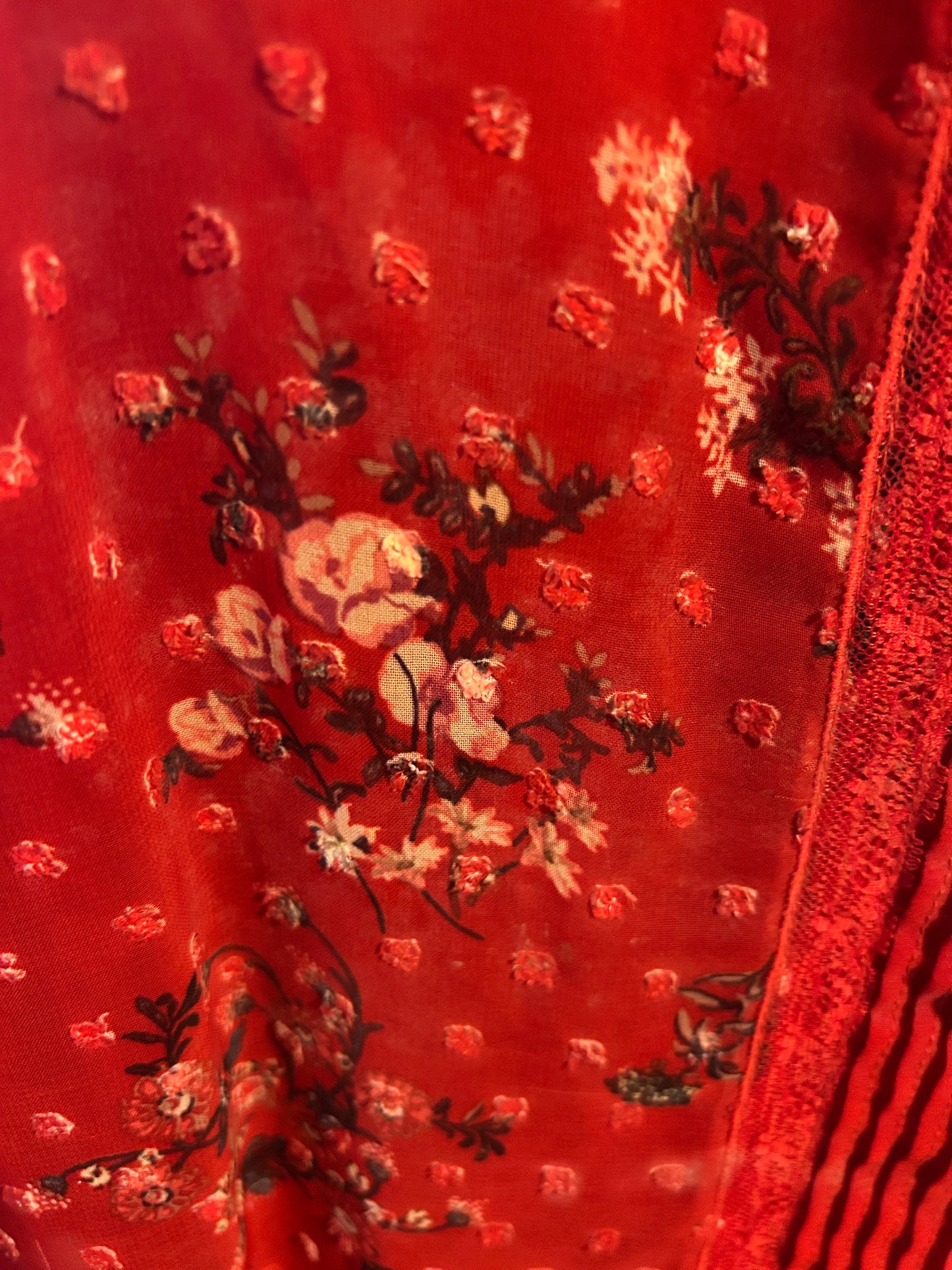 Lauren Conrad Red Floral Boho Blouse - XL