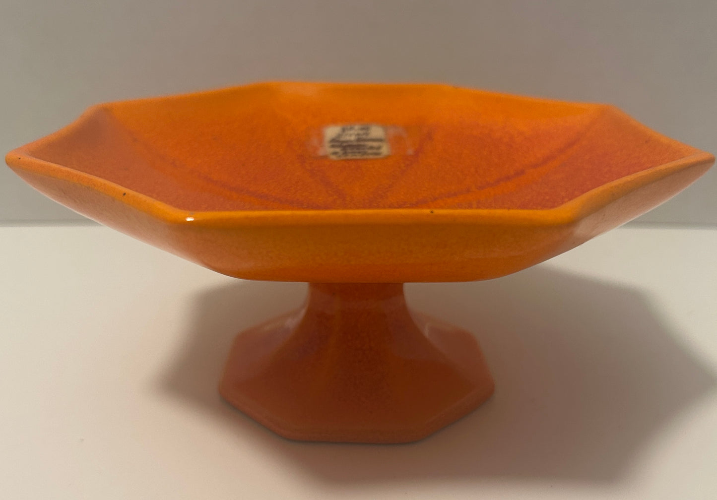 Vintage Royal Haeger Orange Pedestal Bowl – Mid-Century Modern MCM Ceramic Dish