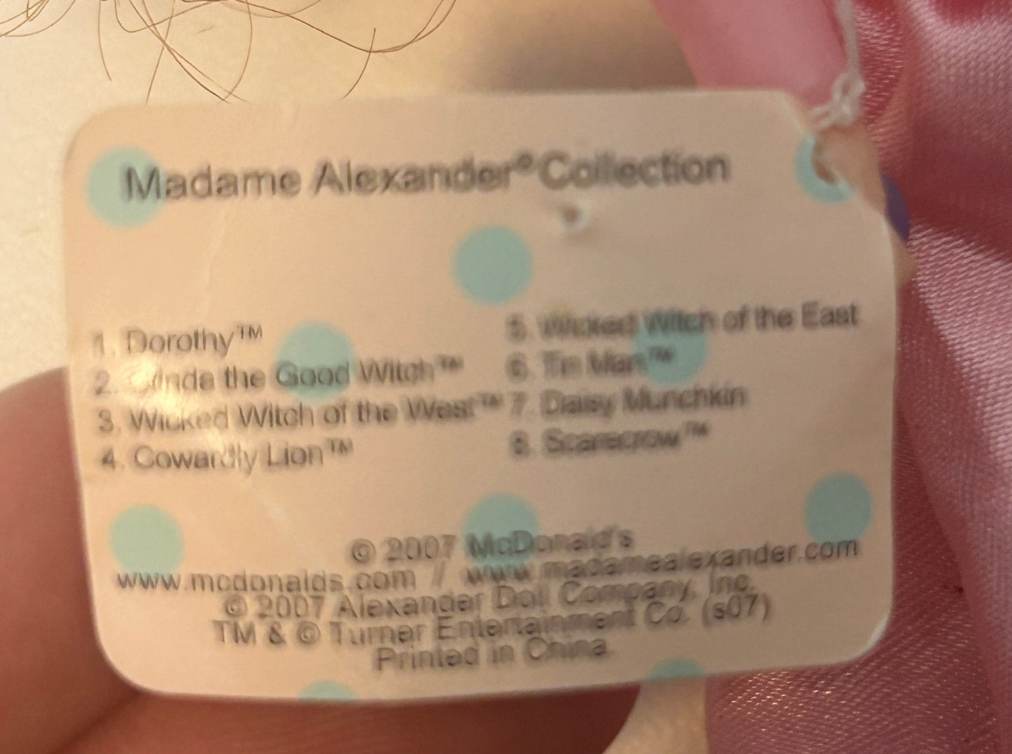 Madame Alexander "Wizard of Oz" Miniature Doll Set (2007 McDonald’s Exclusive)