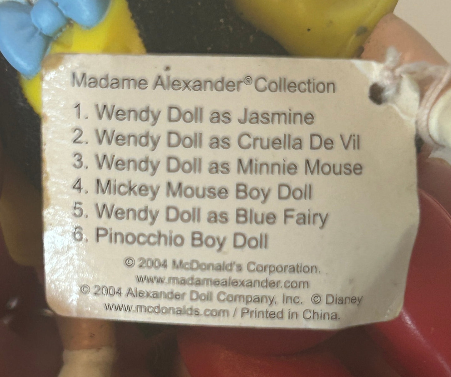 Madame Alexander Disney Collectible Doll Set (2004 McDonald's Exclusive)