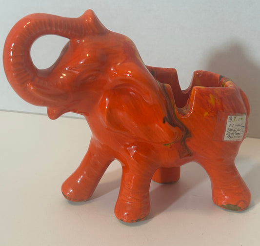 Vintage California Originals Orange Elephant Ashtray/Planter – Mid-Century Ceramic