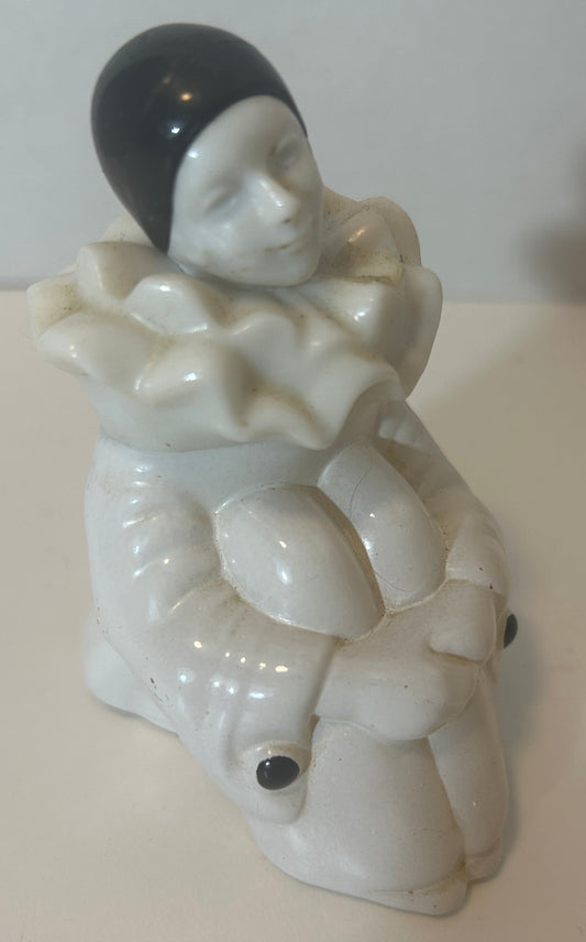 Vintage Pierrot Clown Porcelain Perfume Bottle (Made in Japan)