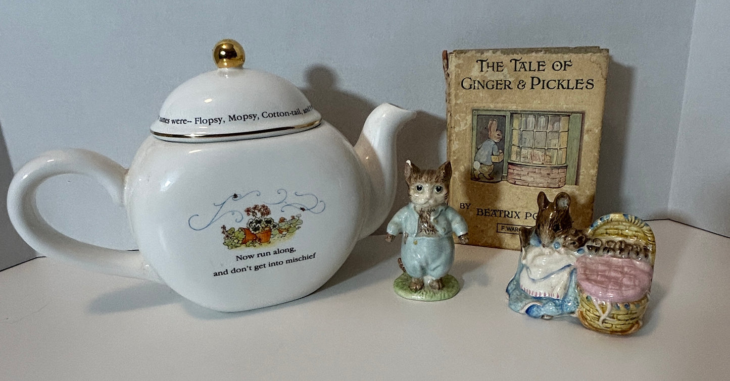 Beatrix Potter Collector’s Set - Teapot, Figurines, and Book