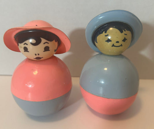 Vintage Soviet Russian Roly-Poly Dolls – Set of 2