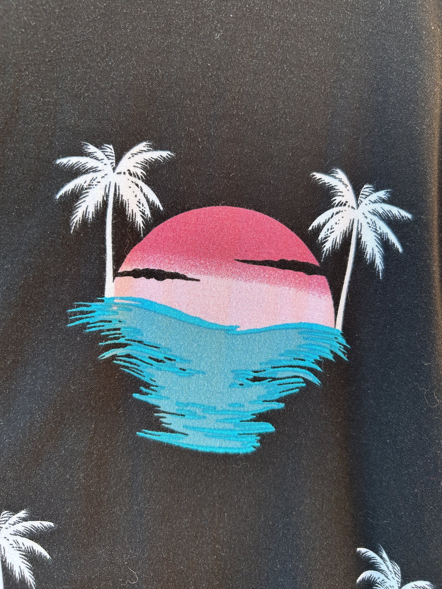 Vintage No Boundaries Sunset Palm Tree Hawaiian Shirt - Large (42-44)