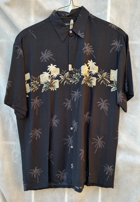 Vintage Pierre Cardin Tropical Palm Tree Rayon Shirt - Size M