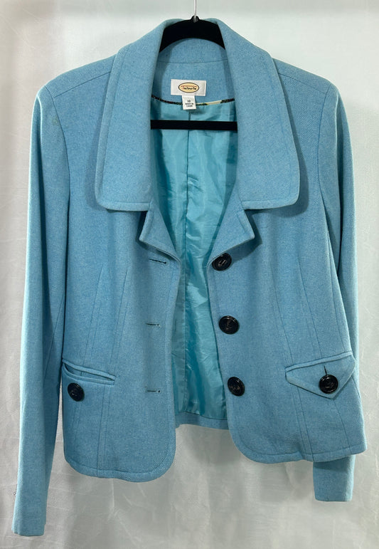 Vintage Talbots Blue Wool Blazer - Classic Tailored Jacket (Size 10)