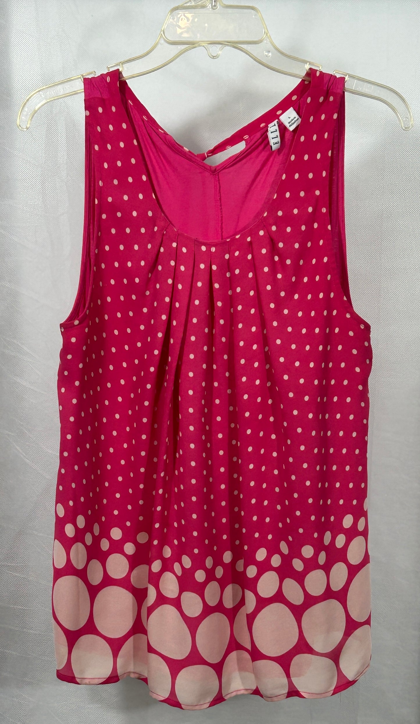 ELLE Sleeveless Polka Dot Blouse - Size L