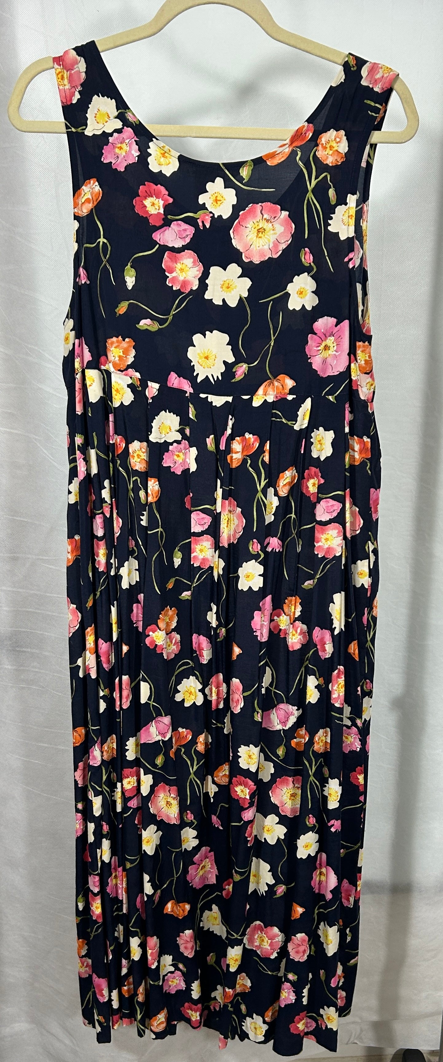 Vintage 90s Express Floral Rayon Maxi Dress – Large