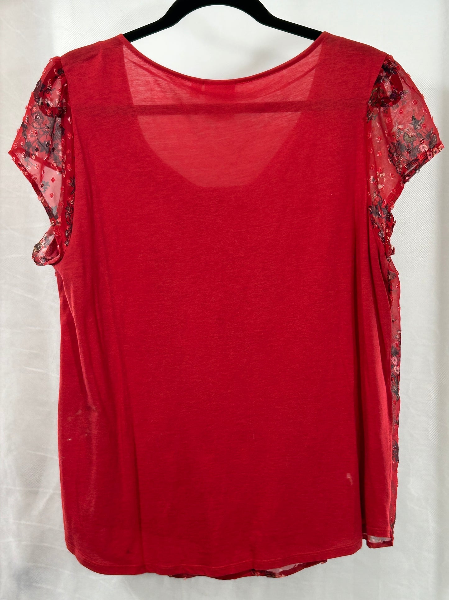 Lauren Conrad Red Floral Boho Blouse - XL