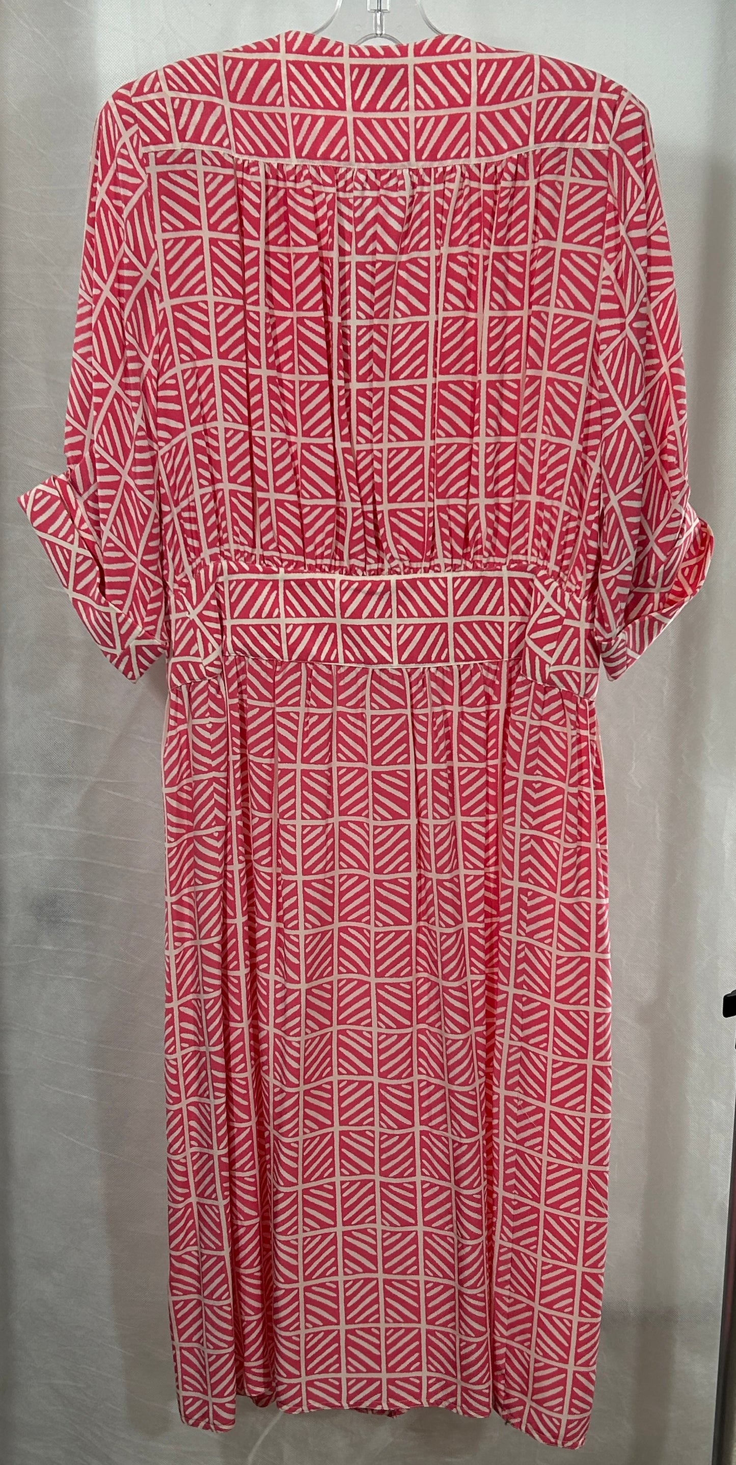 Vintage Megalia 100% Silk Geometric Print Dress - Size 10