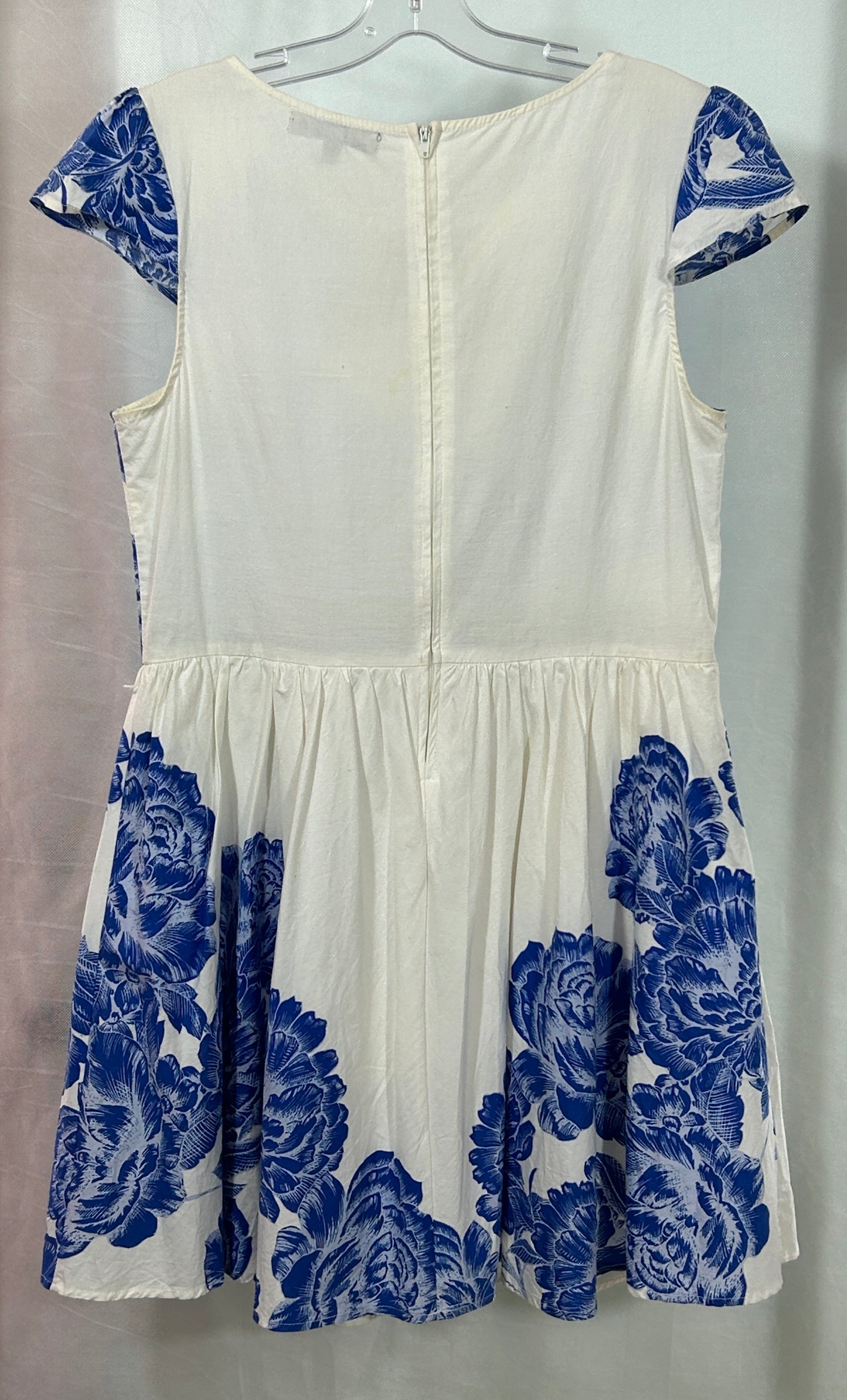 Bailey Blue Blue & White Floral Fit & Flare Dress - Size XL