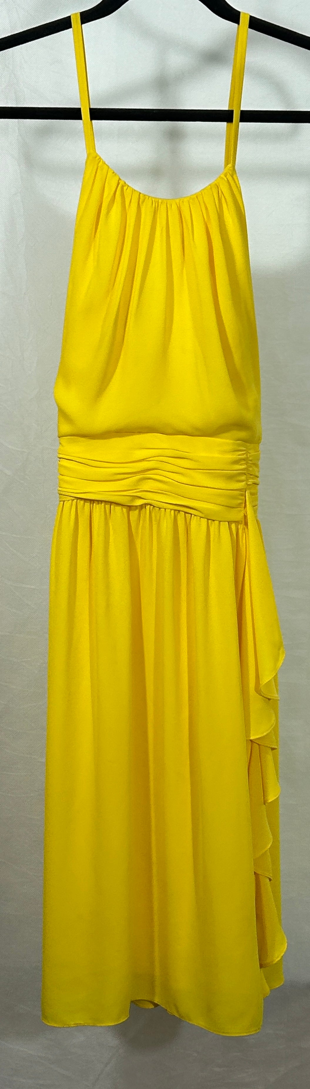 Nine West Yellow Halter Ruffle Dress - Size 14 - Elegant & Vibrant!