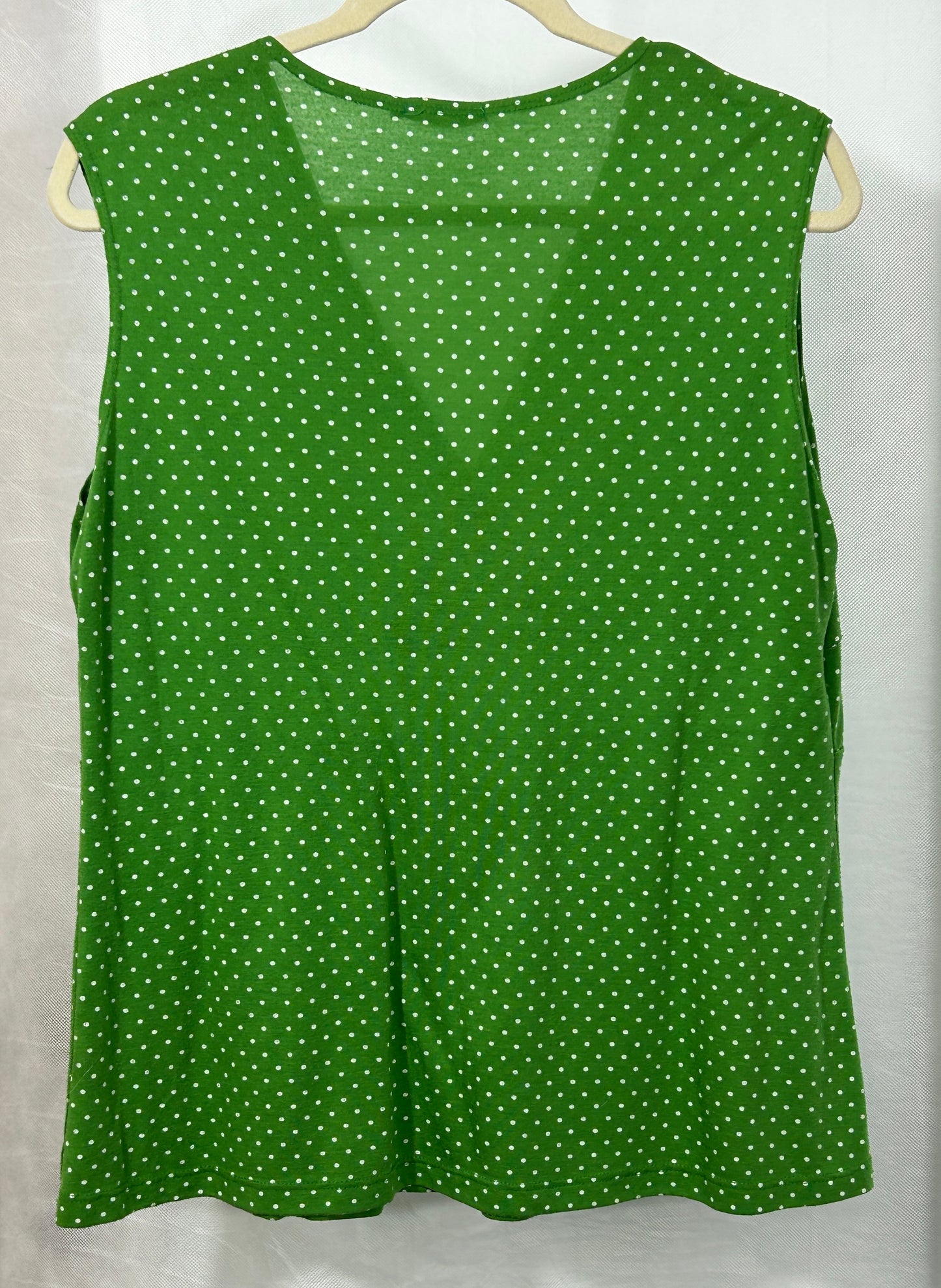 Hiatus Green Polka Dot Sleeveless Tunic Top 1X | Made in USA | Vintage-Inspired Retro Style