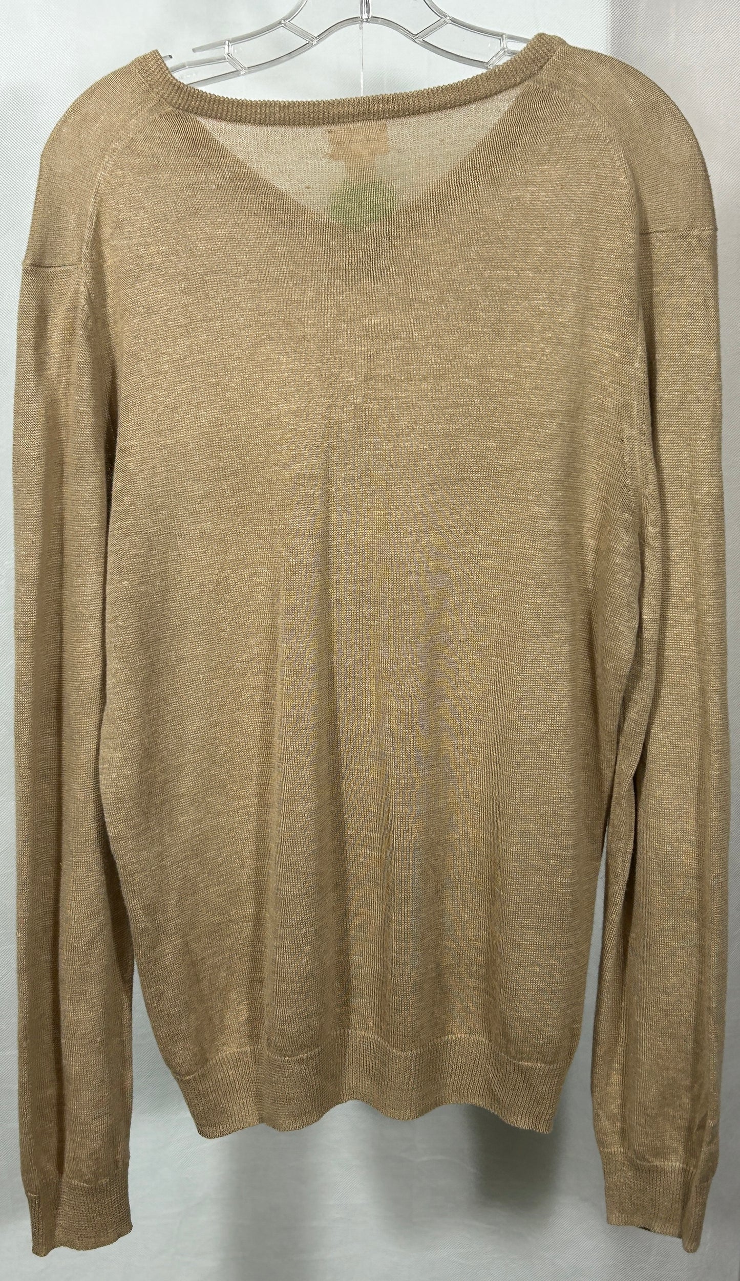 Club Monaco 100% Hemp V-Neck Sweater – Men's Size M – Lightweight Knit