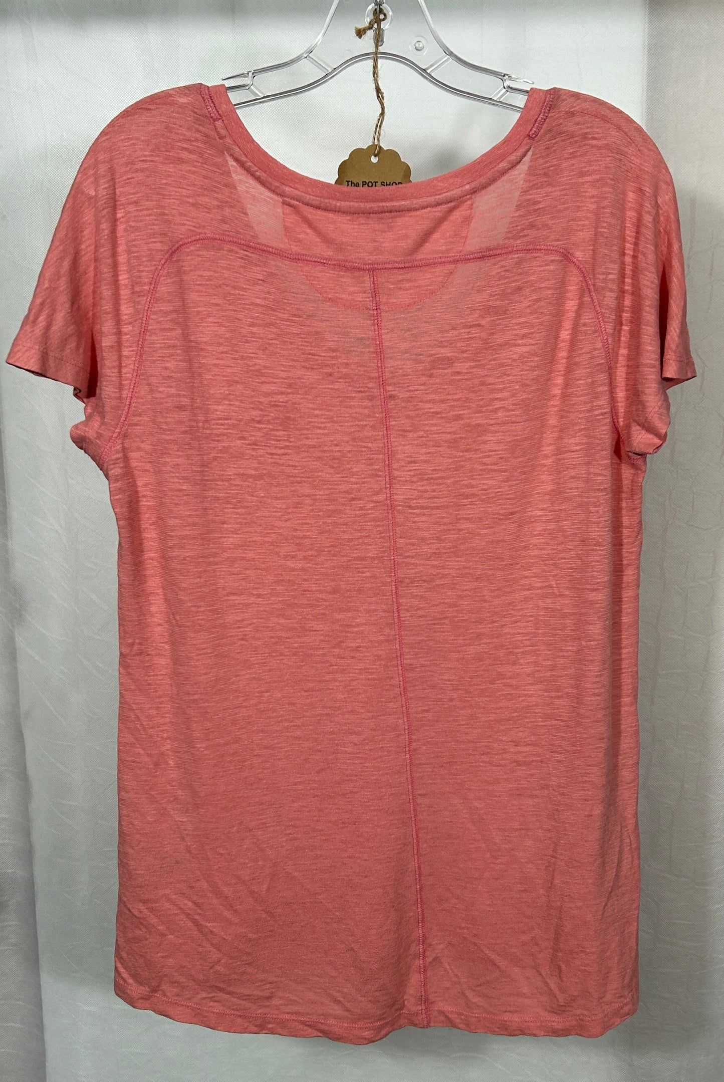 Gramicci Women's Hemp-Blend V-Neck Tee Shirt, Coral Pink, Size L – Organic Cotton, Outdoor Style