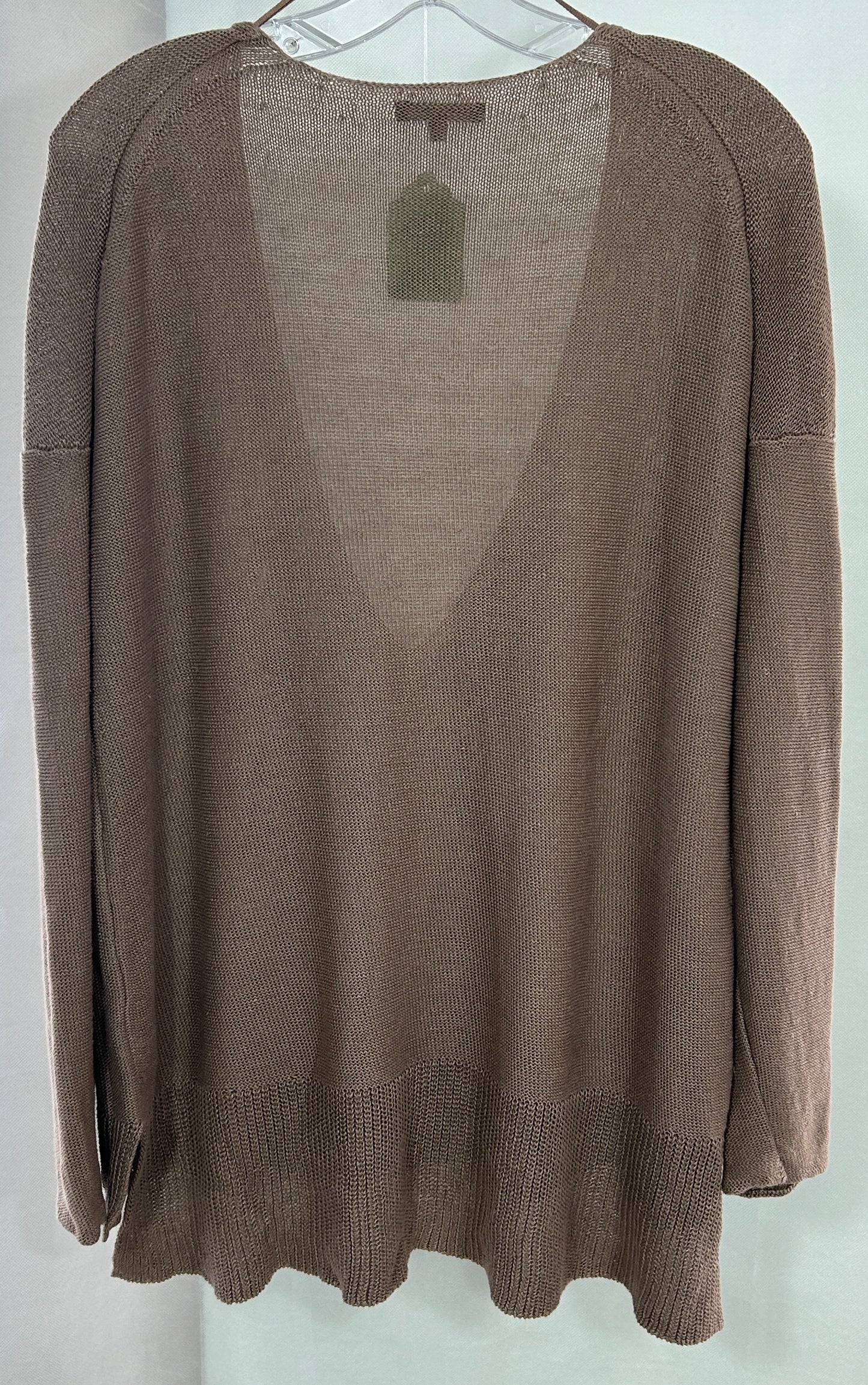 Lafayette 148 New York 100% Hemp Sheer Knit V-Neck Long Sleeve Sweater - Size M