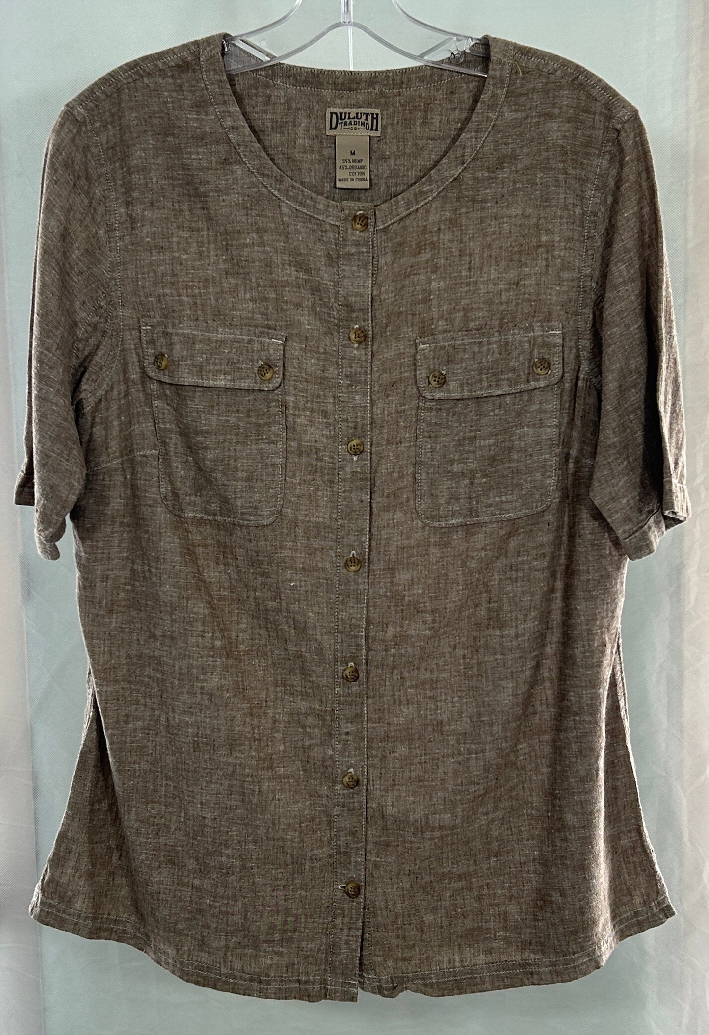 Duluth Trading Co. Women's Hemp Cotton Blend Button-Front Utility Shirt - Size M