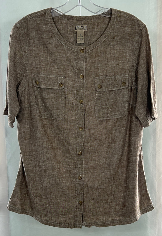 Duluth Trading Co. Women's Hemp Cotton Blend Button-Front Utility Shirt - Size M