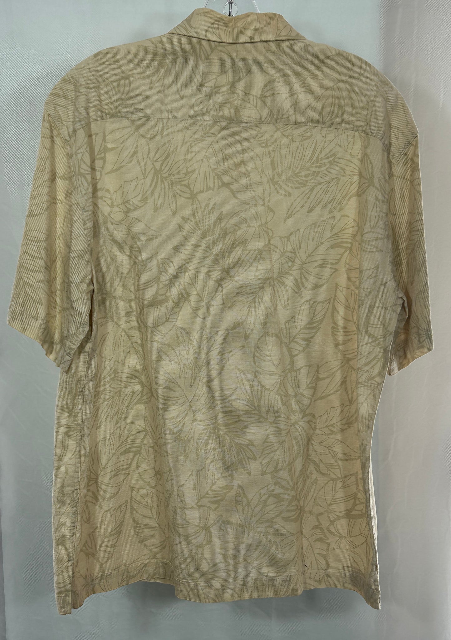 Saddlebred Men's Tropical Leaf Print Button-Up Shirt Size M 100% Cotton Casual Short Sleeve