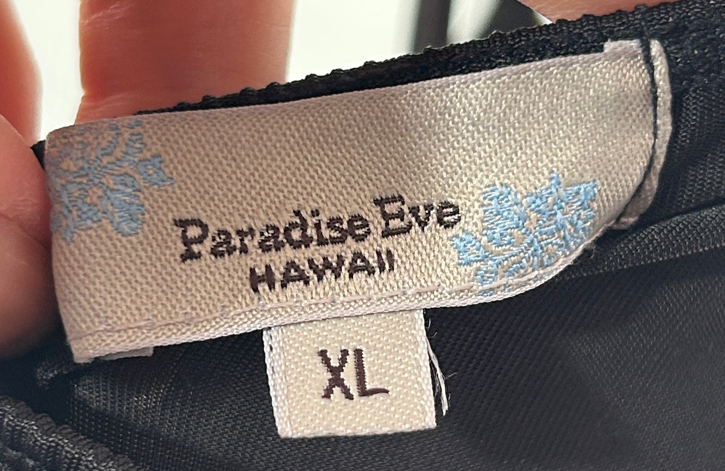 Paradise Eve Hawaii Black Floral Swimsuit Cover-Up Dress XL | Tropical Hibiscus & Plumeria Print