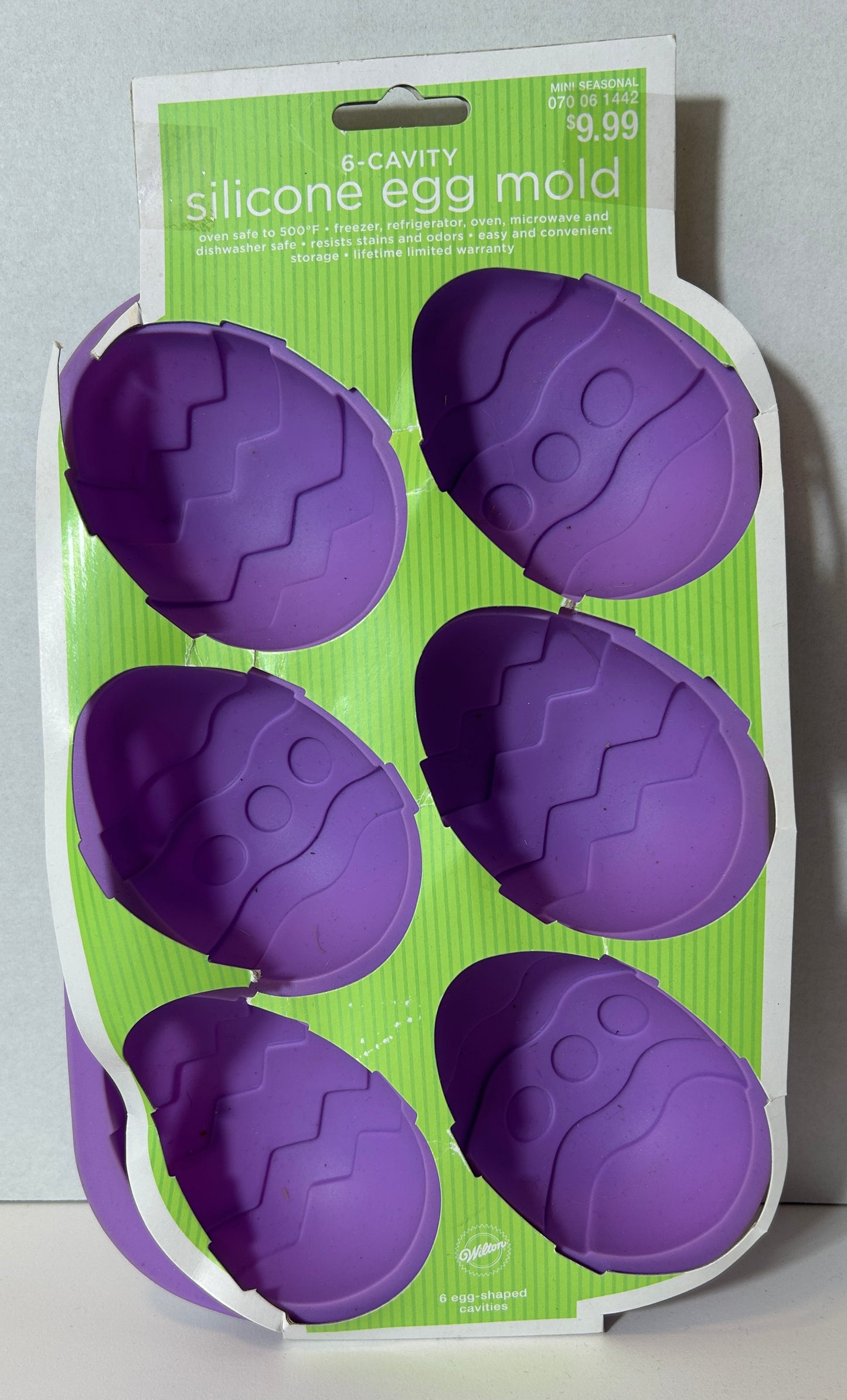 Wilton 6-Cavity Silicone Easter Egg Mold | Purple Nonstick Baking Tray | Oven, Microwave &amp; Freezer Safe