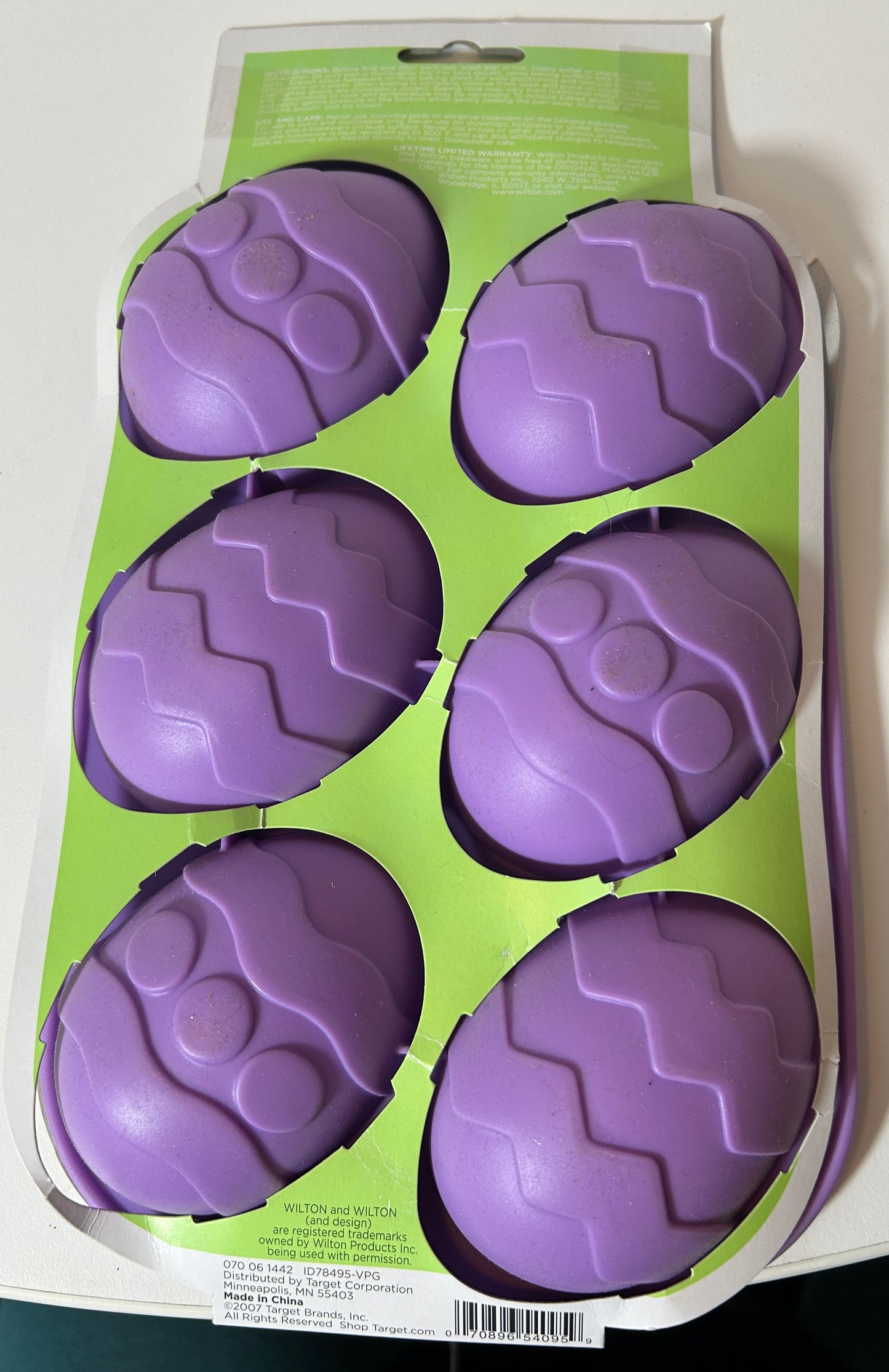 Wilton 6-Cavity Silicone Easter Egg Mold | Purple Nonstick Baking Tray | Oven, Microwave &amp; Freezer Safe