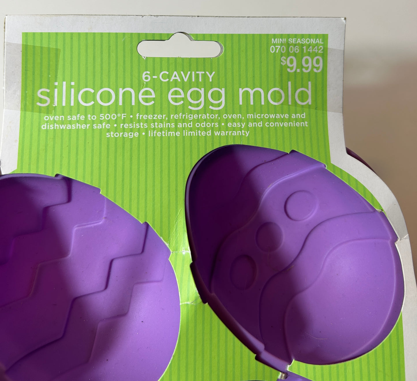 Wilton 6-Cavity Silicone Easter Egg Mold | Purple Nonstick Baking Tray | Oven, Microwave &amp; Freezer Safe