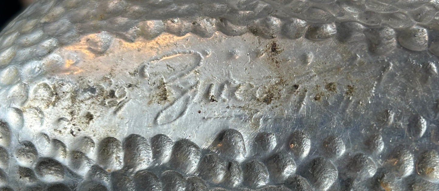 Vintage Signed Arthur Court Aluminum Orchid Flower Dish – 1979 Hammered Metal Floral Tray